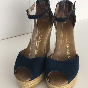 Dark blue espadrille wedges Size 40